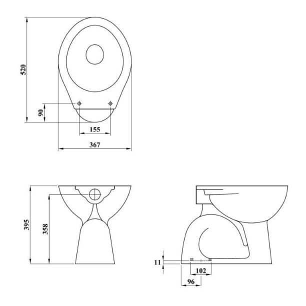 RÓMA álló WC, alsó kifolyású, R20